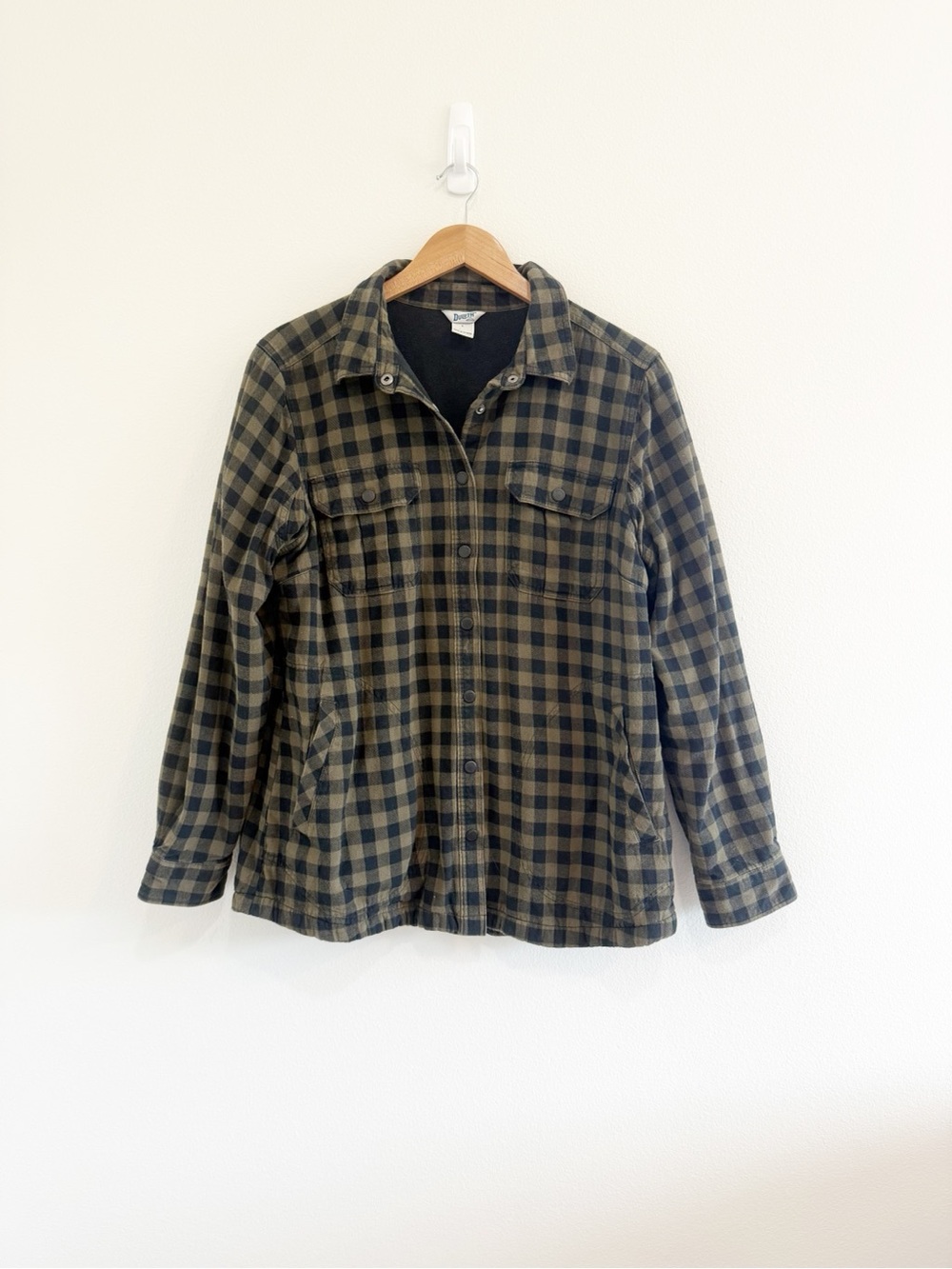 Duluth Trading Company Women's Free Swingin' Lined Flannel Shirt Jac Size Large